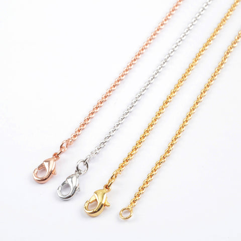 10 Pcs Gold Plated 1mm Thin Connector Chain Necklace, Jewelry Finding PJ271-G