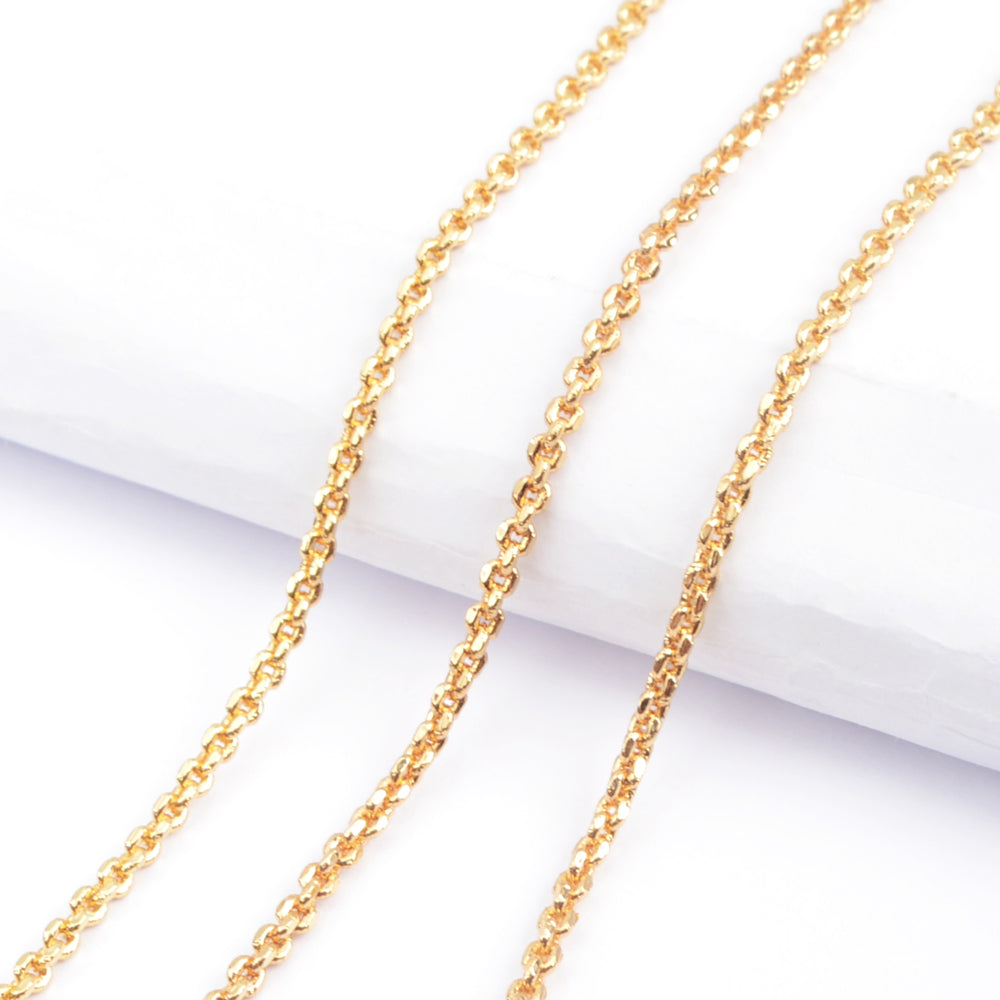 10 Pcs Gold Plated 1mm Thin Connector Chain Necklace, Jewelry Finding PJ271-G