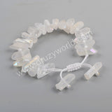 AB White Crystal Cluster Adjustable Bracelet WX1149