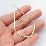 5pieces/lot,Gold Plated Brass Teardrop Charm, Big Drop Charm Pendant Finding PJ123