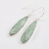 Long Teardrop Multi-kind Stone Faceted Earrings For Women Silver Plated S1524-E