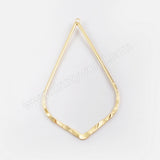 5pieces/lot,Gold Plated Brass Teardrop Charm, Big Drop Charm Pendant Finding PJ123