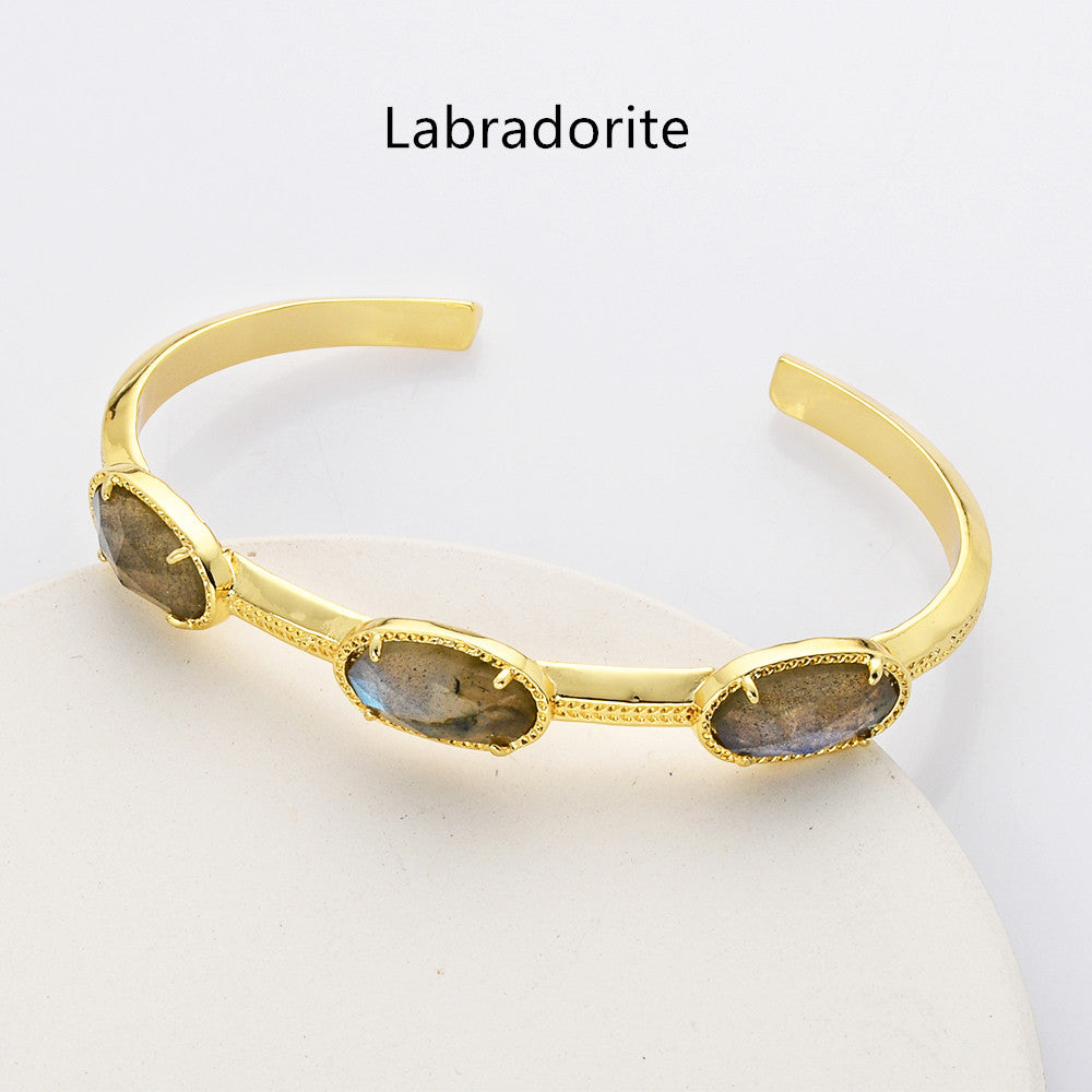 gold labradorite cuff bracelet