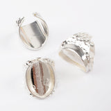 Gold/Silver Plated Ring Blank Bezel With With Decorative Pattern PJ087-G/S
