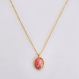 Oval Gold Plated Faceted Multi Natural Stones Charm Pendant, For Jewelry Making ZG0478