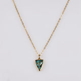 Triangle Gold Bezel Briolette Gemstone Pendant Natural Labradorite Moonstone Copper Turquoise Triangle Pendants ZG0476