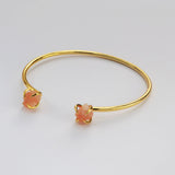 Natural Raw Crystals Bracelets Double-Stones Bracelets Claw Crystal Quartz Cuff Adjustable Bangle ZG0452