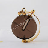 Natural Multi-kind Stones Perfume Bottle Pendant Gold Plated WX1304