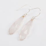 Long Teardrop Multi-kind Stone Faceted Earrings For Women Silver Plated S1524-E