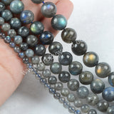 4mm/6mm/8mm/10mm/12mm Round Natural Labradorite Loose Beads LS003