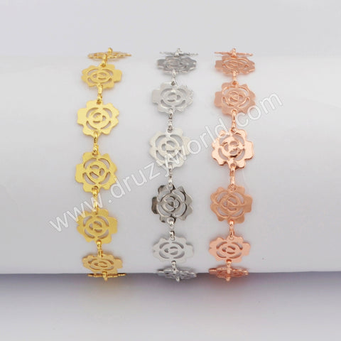 Gold Plated Rose Slice Bracelet PJ415