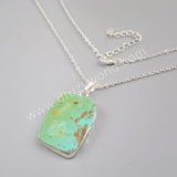 Natural Turquoise Slice Pendant Fashion Jewelry Making Silver Plated S1727