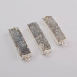 Rectangle Titanium AB Color Druzy Bar Connector Gold Plated, Making Jewelry Craft G0501