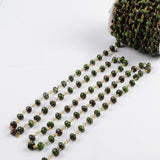 5m/lot,8x5mm Roundel Ruby Zoisite Faceted Beads Wire Wrapped Rosary Chain JT185