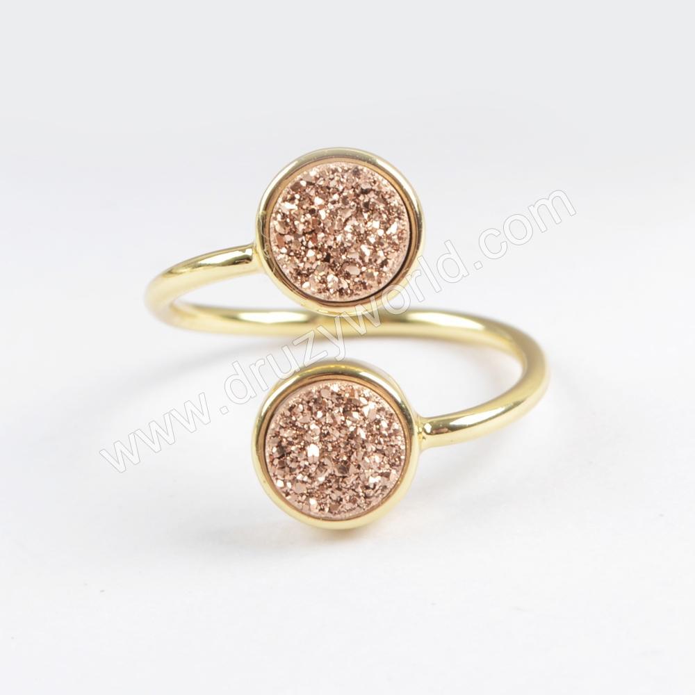 Rode Gold Druzy Ring