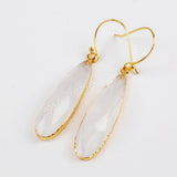 Multi-kind Stones Faceted Earrings Statement Earrings Gold Plated G1524-E