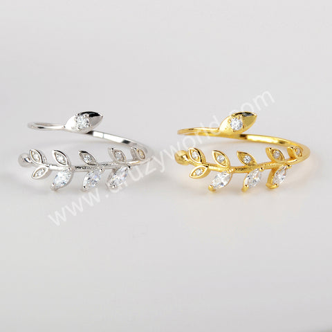 CZ Micro Pave Adjustable Ring Fashion Ring 925 Sterling Silver WX1380