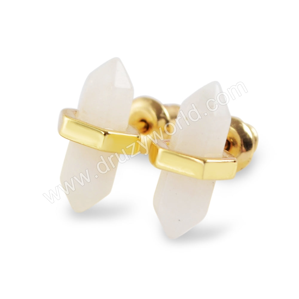 Moonstone Earrings With Gold Plated