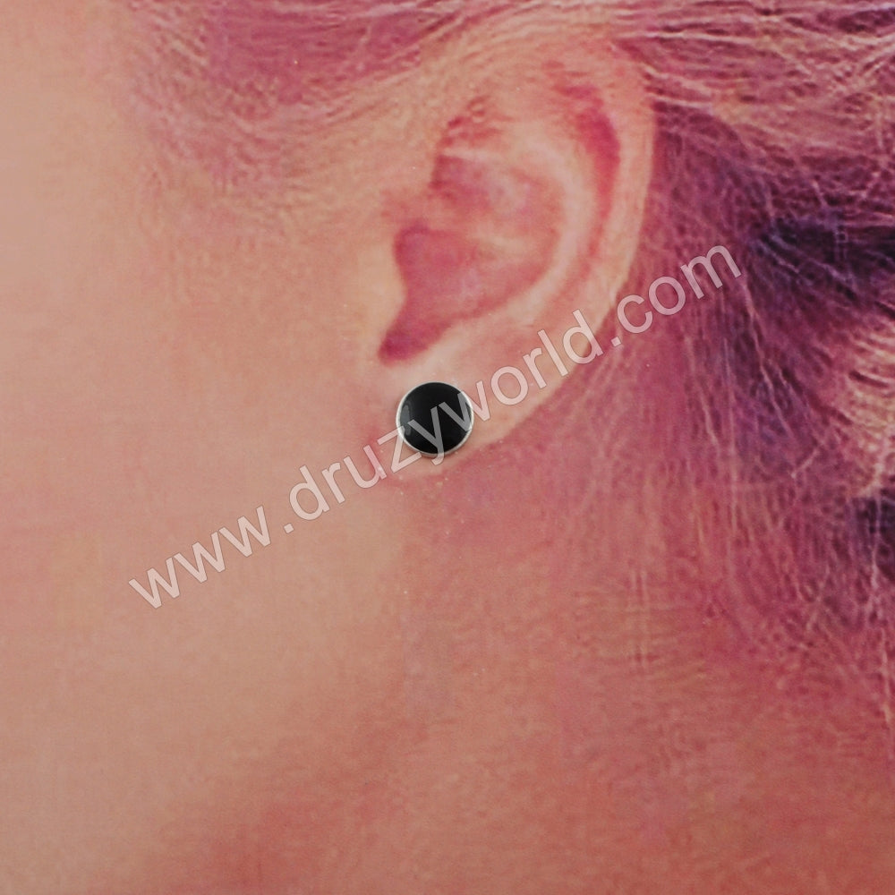 Silver Plated Small Round Studs WX1153