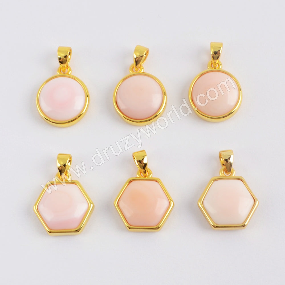 Shell Pendant Charm Jewelry Making Gold Plated WX1324