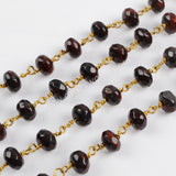 5m/lot,8x5mm Roundel Chicken Blood Stone Faceted Beads Wire Wrapped Rosary Chain JT186