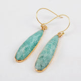 Multi-kind Stones Faceted Earrings Statement Earrings Gold Plated G1524-E
