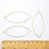 10pcs Wholesale Gold Plated Brass Marquise Charm PJ237