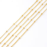 17" Gold Plated Brass Gold Beads Chain Necklace PJ168