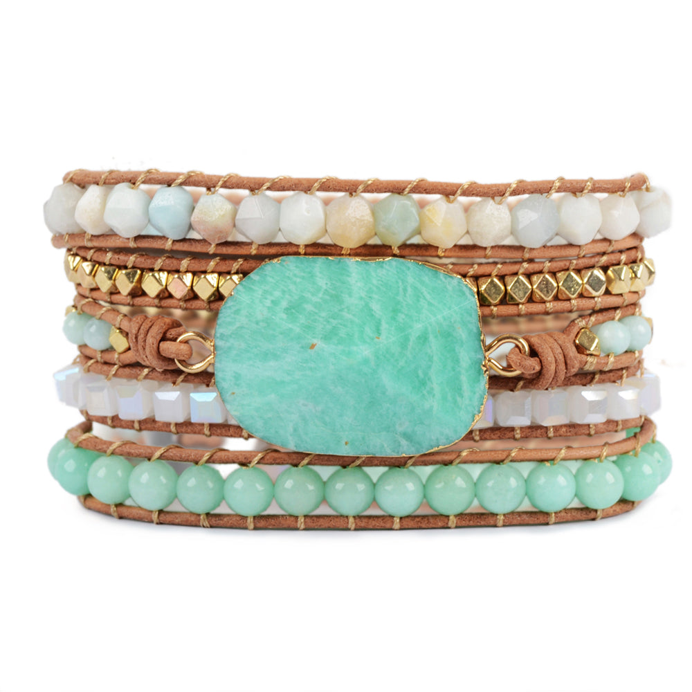 Amazonite Stone wrap bracelet