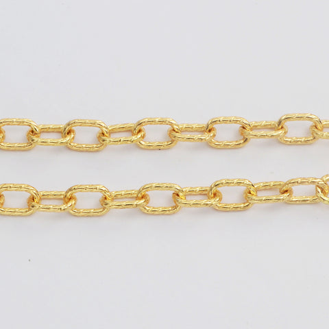 16 Feet Gold Plated Brass Oval Link Chain, Paper Clip Chain, For Necklace Bracelet Jewelry Making, Wholesale Supply PJ506