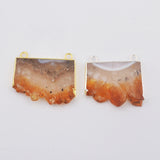 Natural Slice Citrine Agate Crystal Connector WX1794