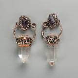 White Quartz  Amethyst Connector WX1879