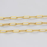 16 Feet Gold Plated Brass Long Thin Oval Link Chain, Paper Clip Chain, For Necklace Bracelet Jewelry Making, Wholesale Supply PJ495