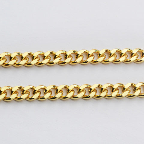 16 Feet Gold Plated Brass Thick Cable Chain, For Necklace Bracelet Jewelry Making, Wholesale Supply PJ489