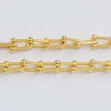 16 Feet Gold Plated Brass U Link Chain, Paper Clip Chain, For Necklace Bracelet Jewelry Making, Wholesale Supply PJ503