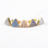 Gold Plated Triangle 10mm Natural Agate Titanium Rainbow Druzy Stud Earrings G0915