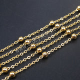 20" Gold Plated Finished Chain With 4mm Gold Spacer Beads PJ035