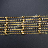 20" Gold Plated Finished Chain With 4mm Gold Spacer Beads PJ035