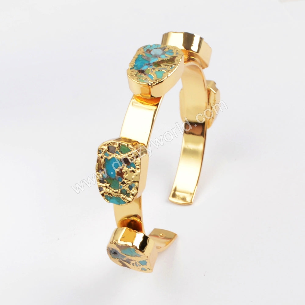 goldline turquoise bangle for women