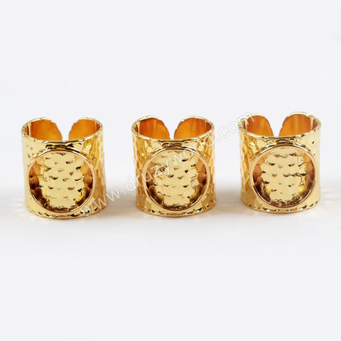 Brass Round Blank Ring Base PJ114-G