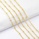 17" Gold Plated Brass Gold Beads Chain Necklace PJ168