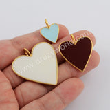 Heart Shape Gold Plated Rainbow Pendant WX1103