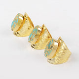 Gold Plated Natural Copper Turquoise Gemstone Band Ring G1284