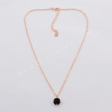 10mm Round Gold Plated Claw Natural Agate Titanium Black Druzy Earrings Ring Necklace Set ZG0400