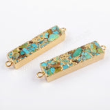 Wholesale Copper Turquoise Connector In Silver Plated Jewelry S1650