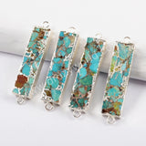 Wholesale Copper Turquoise Connector In Silver Plated Jewelry S1650