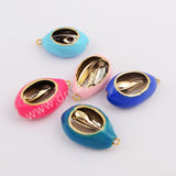 Gold Rainbow Plated Cowrie Shell Pendant WX1075