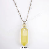 19" Silver Multi-kind Stone Perfume Bottle Necklace WX1508