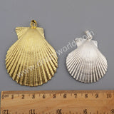 Scallop Fan Shell Pendant Fashion Jewelry For Necklace Silver Plated S1760