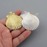 Scallop Fan Shell Pendant Fashion Jewelry For Necklace Silver Plated S1760